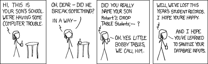 A funny example of the issues regarding SQL injection